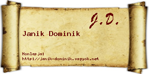 Janik Dominik névjegykártya